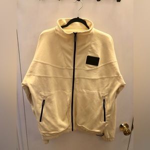 YoungLA Mens Zipper Jacket Cream Color Size Medium M Fitness Athletic Exercise